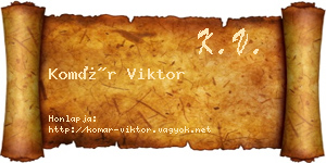 Komár Viktor névjegykártya